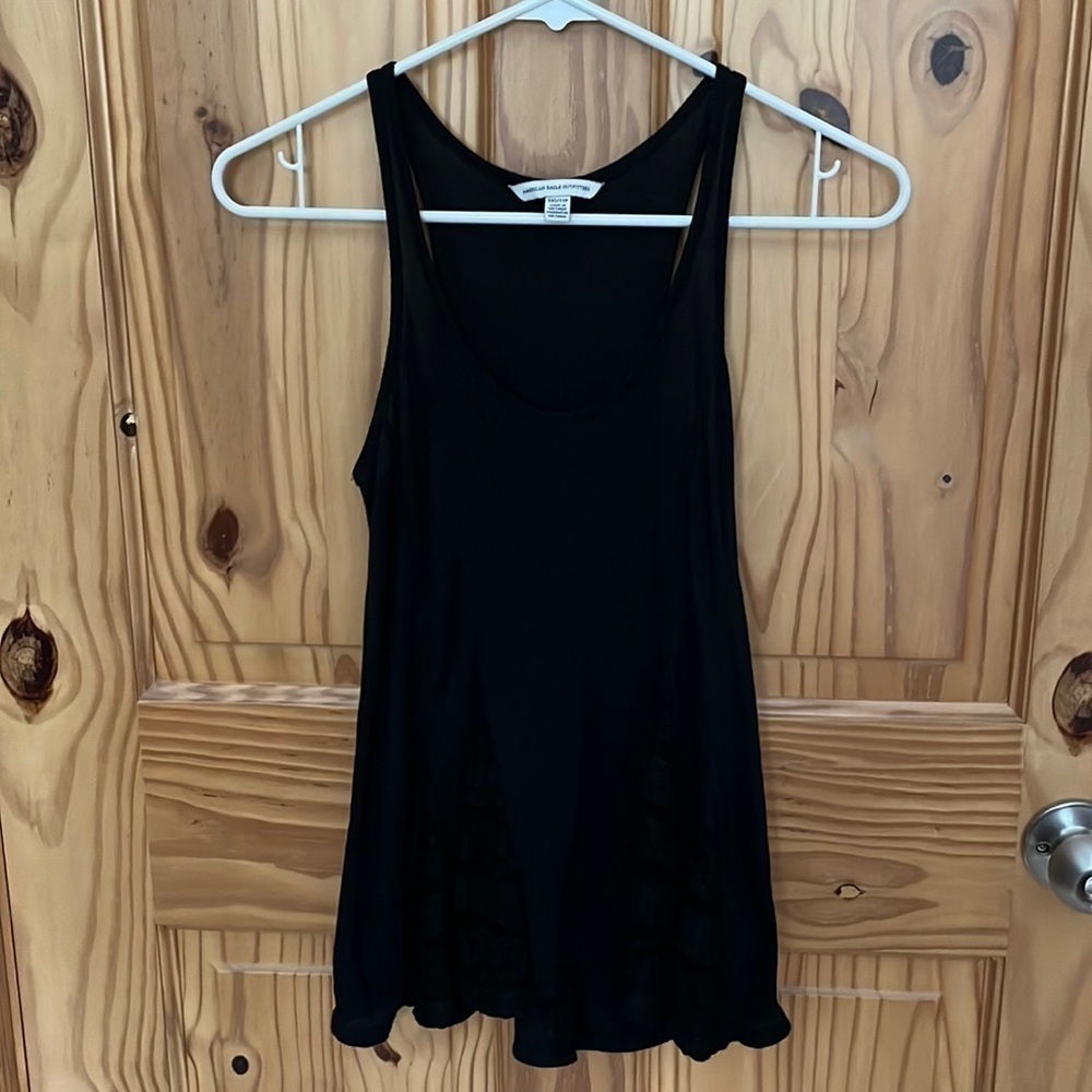American Eagle Outfitters Black Lace Tank Top